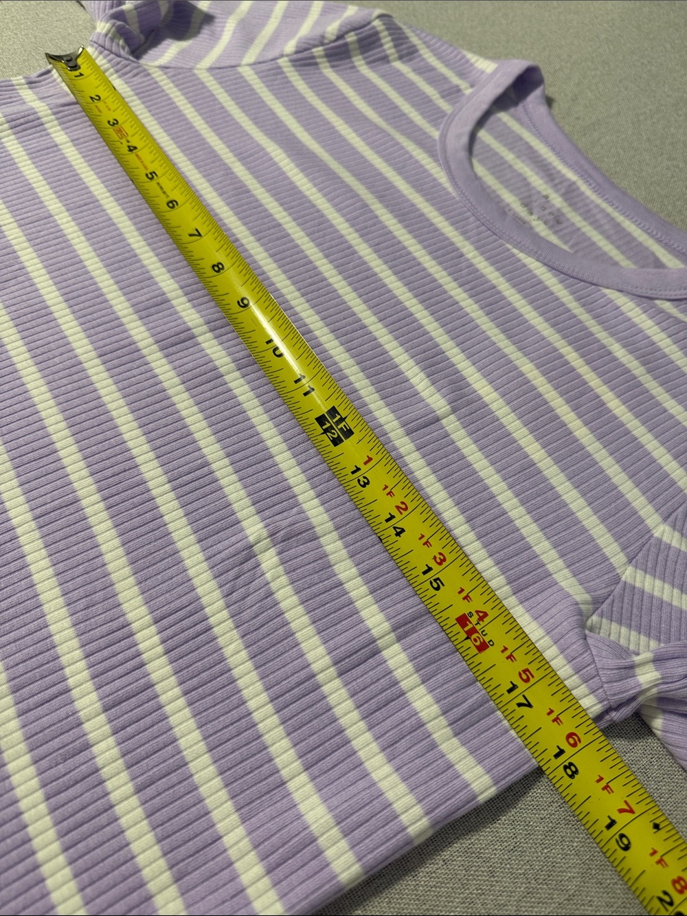 A New Day Purple and White Striped Short Sleeve Tee Size XL - Picture 8 of 14